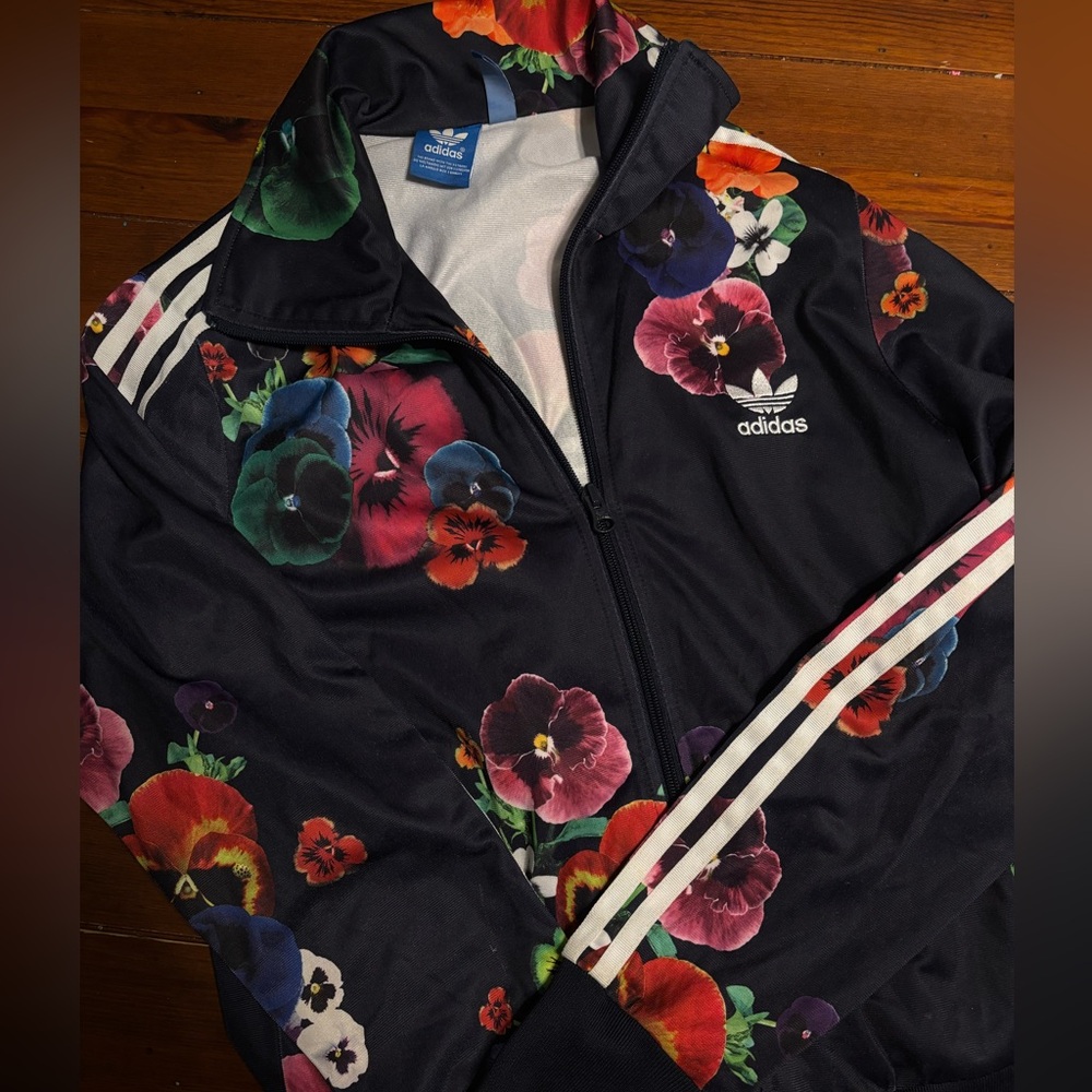 Adidas Originals Floral Burst Firebird TT Women’s Crew Track Jacket AZ3241 Sz M